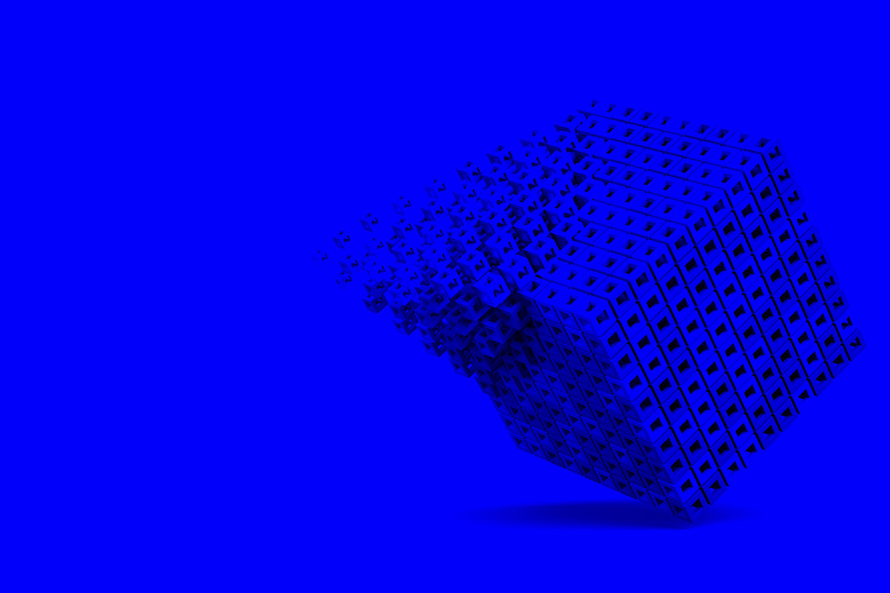 Cube marketing bleu e